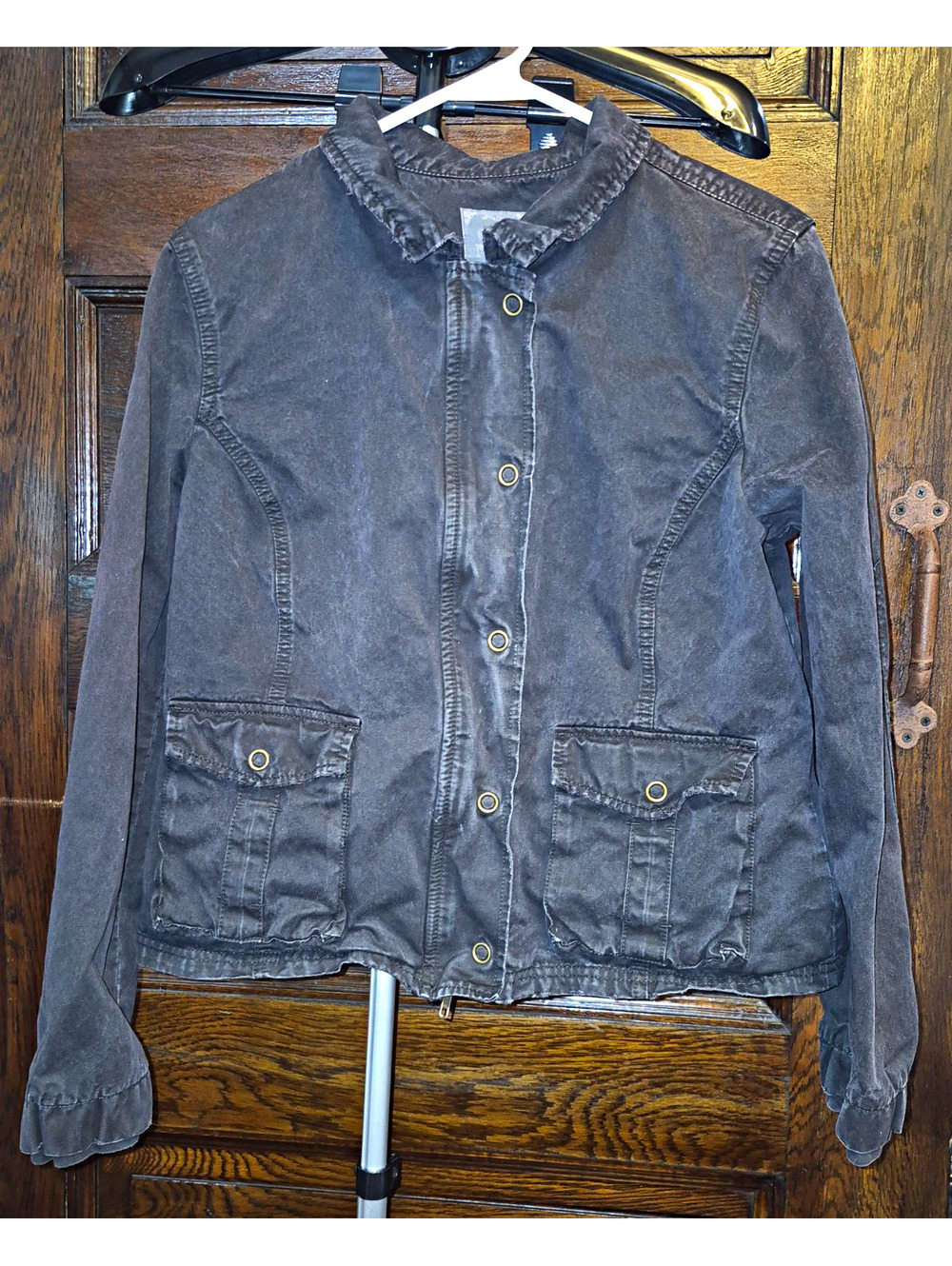Old Navy Women's Black Button Front Jacket w/ Pockets XL